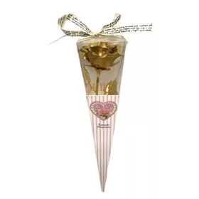 Fémrózsa dobozban 30cm arany/db