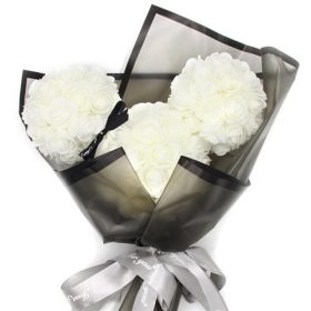 Rózsaminnie csokor 50x30cm fehér/krém