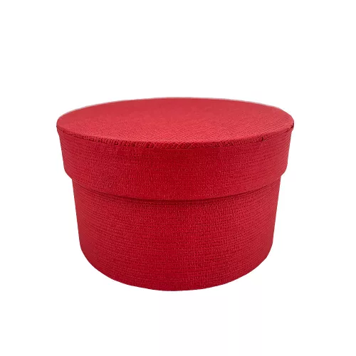 Papírdoboz kerek piros 14x14x8,5cm