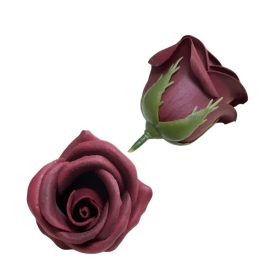 Szappanrózsa fej 7,5x6 cm bordó