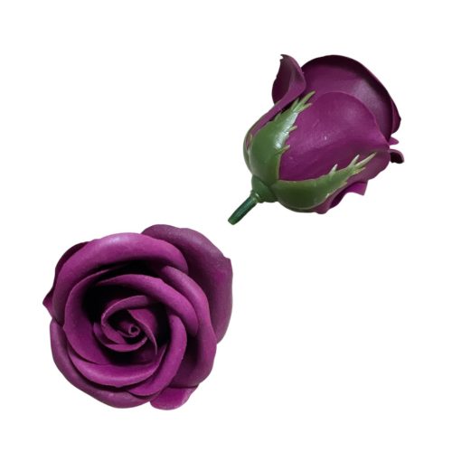 Szappanrózsa fej 7,5x6 cm padlizsán