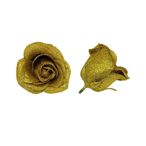 Szappanrózsafej csillogó 7x7 cm arany db