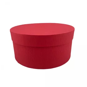 Papírdoboz kerek piros 22x10cm