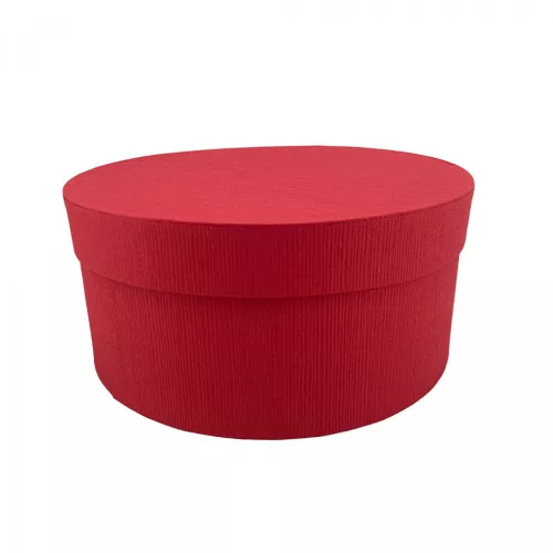 Papírdoboz kerek piros 22x10cm