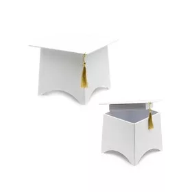   Ballagási papírdoboz kalap formában 22x17,5 cm fehér – ajándékdoboz