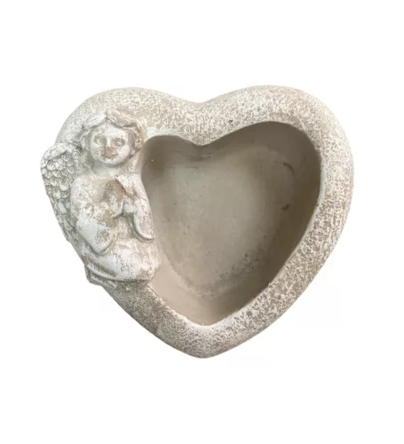 Kegyeleti kőkaspó szívalakú 16,5x16,5x8cm