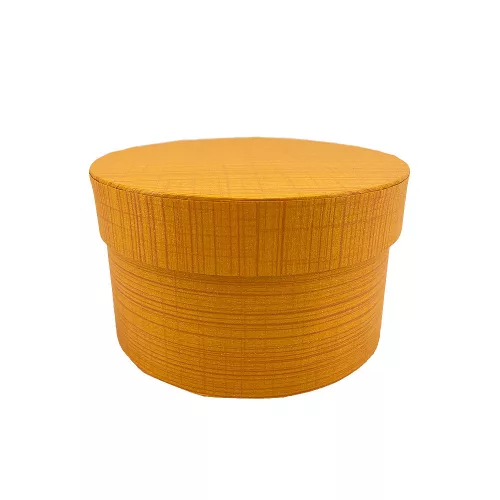 Papírdoboz kerek 14x14x8cm sárga