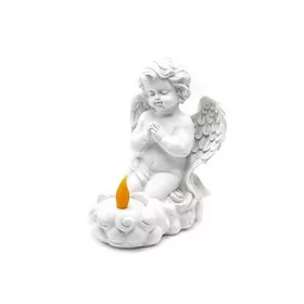Térdelő angyal LED-es mécsessel, 14x10x18 cm
