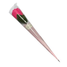 Szappanrózsa papírban 36x6cm pink