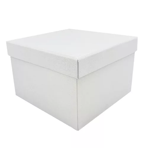 Papírdoboz négyzet 20x20x13cm - fehér