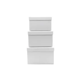   Papírdoboz négyzet szett 3db-os -fehér  (20x20x13,18x18x11,5,16x16x10cm)