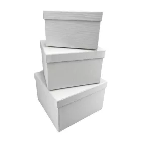   Papírdoboz négyzet szett 3db-os -fehér  (20x20x13,18x18x11,5,16x16x10cm)
