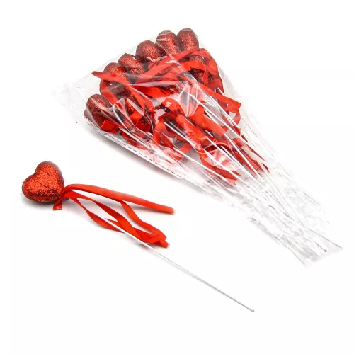 Pálcás szív 21cm piros/db