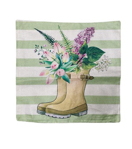  Párnahuzat zsákvászon Tulipános gumicsizma 44 x 44 cm 