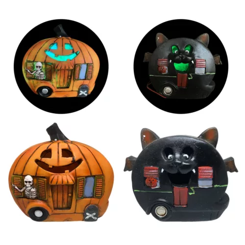 Halloween figura színes LEDES 12,5x4,5 cm 2 féle/db