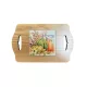 Fa alátét őszi mintás kerámia lappal Happy gatherings felirattal 14x22,5 cm 