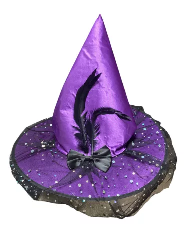 Boszorkánykalap lila 39 cm 