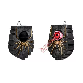 Ajtócsengő Halloween piros pókos 17cm
