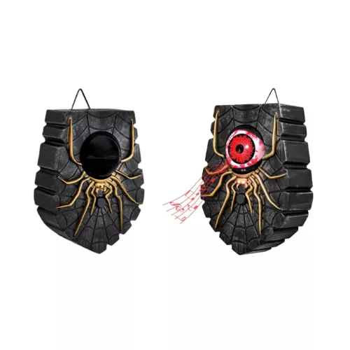 Ajtócsengő Halloween piros pókos 17cm