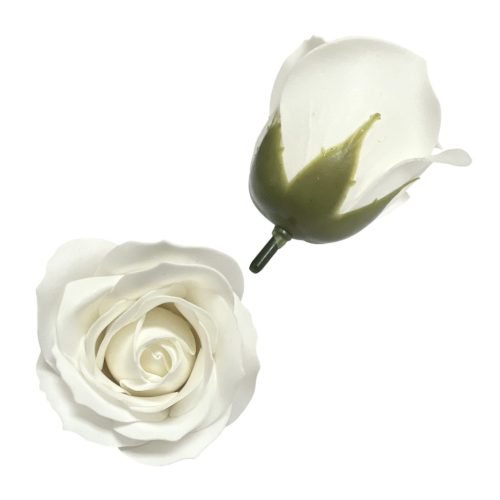 Szappanrózsa fej 6,5x6,5 cm fehér