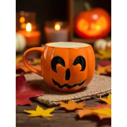Halloween bögre meglepett tök narancssárga 9,5x8,5 cm 