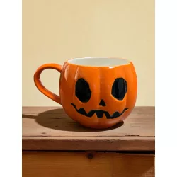 Halloween bögre csontváz tök narancssárga 9,5x8,5 cm 