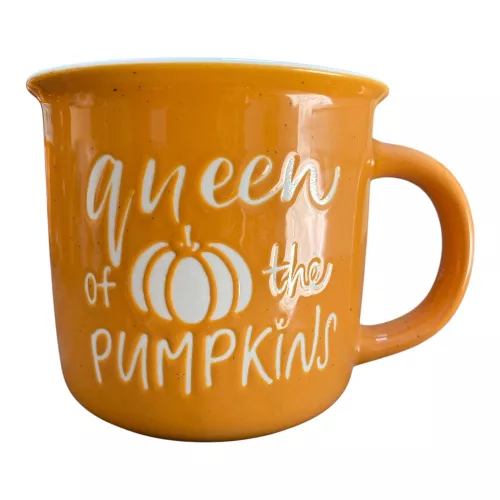 Őszi kerámia bögre "Queen of Pumpkin" felirattal 3,5 dl