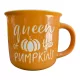 Őszi kerámia bögre "Queen of Pumpkin" felirattal 3,5 dl