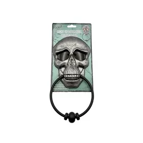 Ajtócsengő koponyás 30x14cm ezüst
