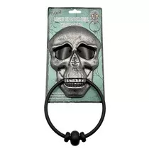 Ajtócsengő koponyás 30x14cm ezüst