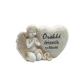 Angyal szívvel feliratos 11x16x7,5 cm 