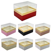 Papírdoboz akril tetővel 18x13x12 cm 7 féle válaszható/db (piros,fekete,arany,ezüst)