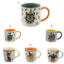 Halloween bögrék 4,5 dl 10x9,8cm választható  macskás több féléből