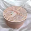 Papír doboz kerek 3db-os szett rózsaszín 20x11;17x9,5;14x8 cm 