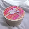 Papír doboz kerek 3db-os szett szivárványos 20x11;17x9,5;14x8 cm 