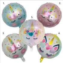 Lufi kerek Unikornisos 45cm 5 féle válaszható/db 