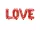 Piros Love lufi 140x35cm