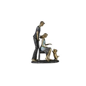 Pár kutyával szobor kék 17,5x7,5x24,5cm