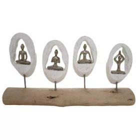 Figura mangó  aluminium yoga 56x8x31cm  fehér