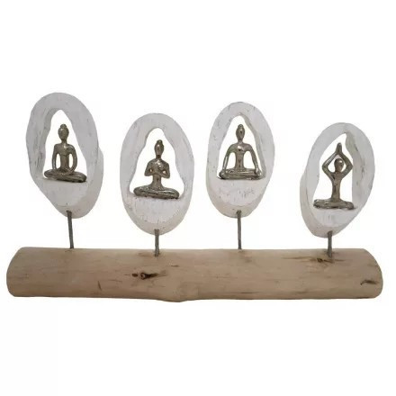 Figura mangó  aluminium yoga 56x8x31cm  fehér