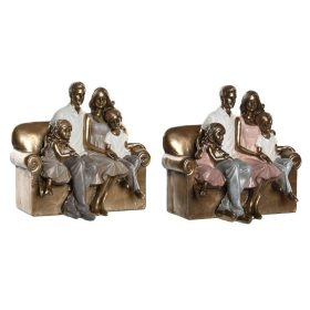 Figura műgyanta 19x13x18 cm család szófa 2 féle