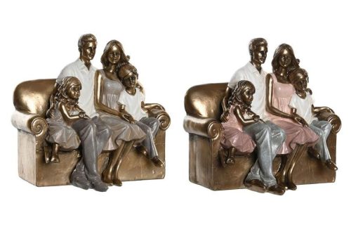Figura műgyanta 19x13x18 cm család szófa 2 féle