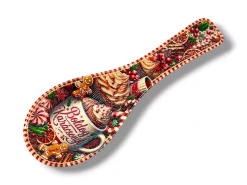 Fakanáltartó 26*9*3cm   3D - Boldog Karácsonyt poharas