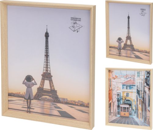 Városi hangulatú dekor kép MDF képkeretben 40x50 cm 2 féle választható mintával/db