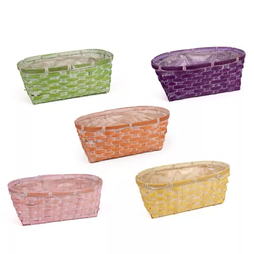 Bambusz tál ovális mix  30x18x10,5cm (lila,pink,narancs,sárga,zöld)