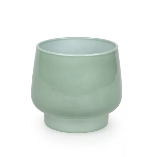 Krug kerámia kaspó lakozott zsályazöld 12cm