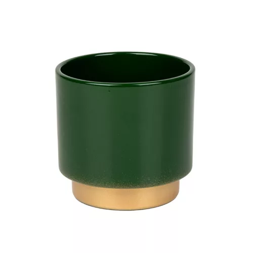 Milo orchidea váza fenyőzöld-arany 12cm