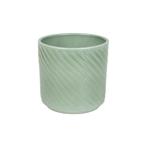 Elsie hengerkaspó fényes zsályazöld 13cm