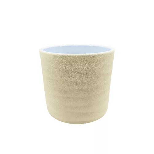 Érdes felületű Wave henger kaspó tört fehér13cm