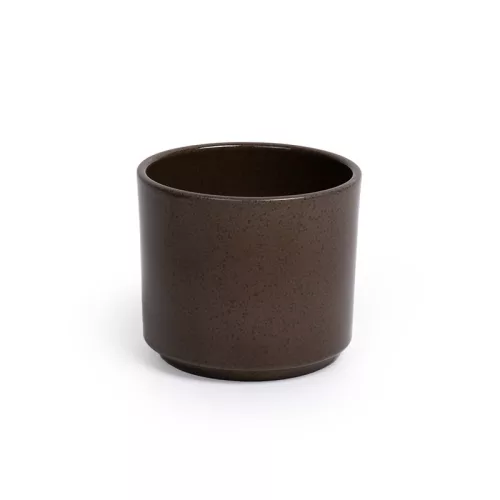 Cylindro kerámia kaspó mázas barna 12cm